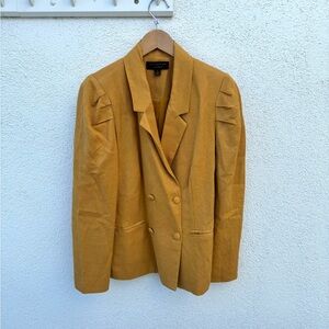 Current Air Los Angeles Mustard Linen Blend Blazer | Sold at Anthropology